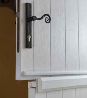 Solidor Stable Door White with Monkeytail Handles in Black