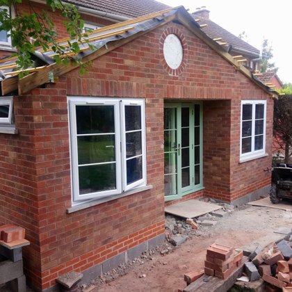 Chartwell Green PVCu French Doors with Sidescreens for the Shutts in Talgarth