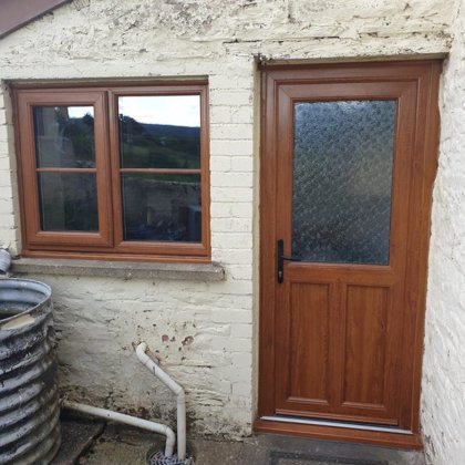 Oak PVCu Windows and Oak Solidor installed for Mrs Williams of Tretower