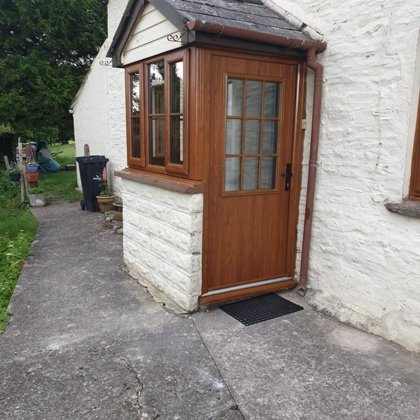 Oak PVCu Windows and Oak Solidor installed for Mrs Williams of Tretower