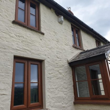 Oak PVCu Windows installed for Mrs Williams of Tretower