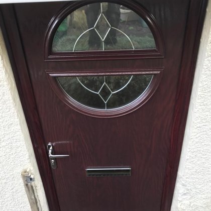 Rosewood Circle Design Composite Door installed in Brynmawr for the Richards