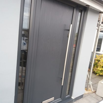 Anthracite Grey Composite Door and Side LIghts for the Horgans of Pontypool