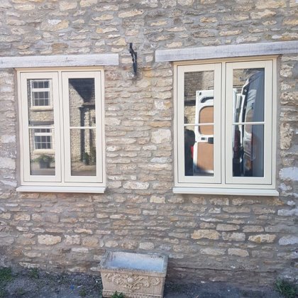 Flush Casement Windows in Agate Grey on Textured Wood White for the Turners of Malmesbury