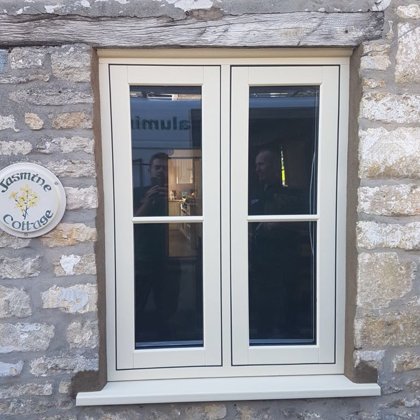 Flush Casement Windows in Agate Grey on Textured Wood White for the Turners of Malmesbury
