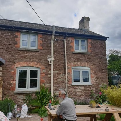 Agate Grey Flush Casement Windows installed in Monmouth for the Meyricks