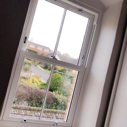 Textured White Sliding Sash Windows installed for the Boilings of Monmouth