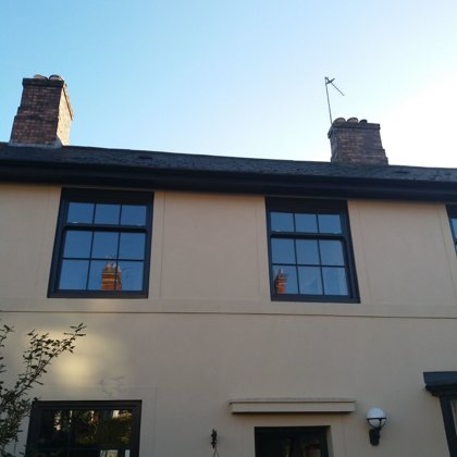 Anthracite Grey Legacy Sliding Sash Windows installed for the Johnstons of Cardiff