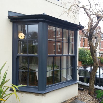 Anthracite Grey Legacy Sliding Sash Windows installed for the Johnstons of Cardiff