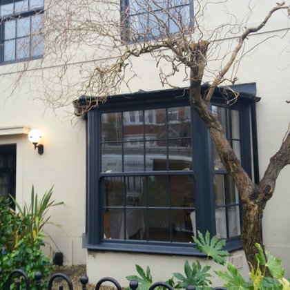 Textured Anthracite Grey Sliding Sash Windows installed for the Johnstons of Cardiff