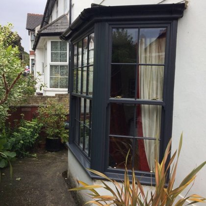 Anthracite Grey Legacy Vertical Sliding Sash Windows installed for the Llewellyn'