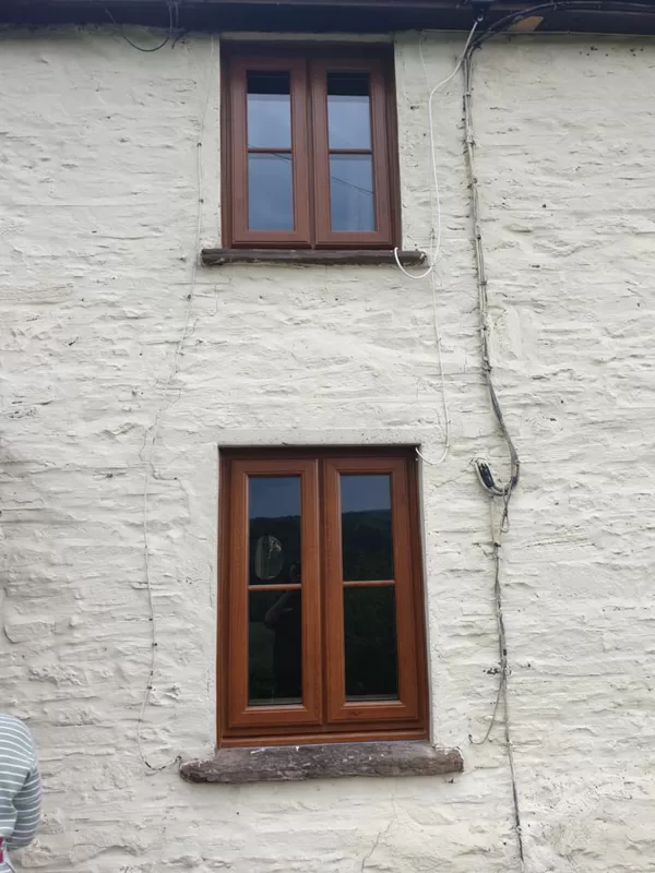 Oak PVCu Windows installed for Mrs Williams of Tretower