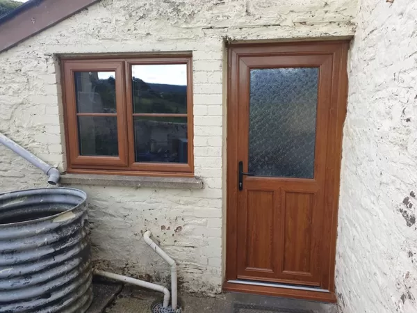 Oak PVCu Windows and Oak Solidor installed for Mrs Williams of Tretower