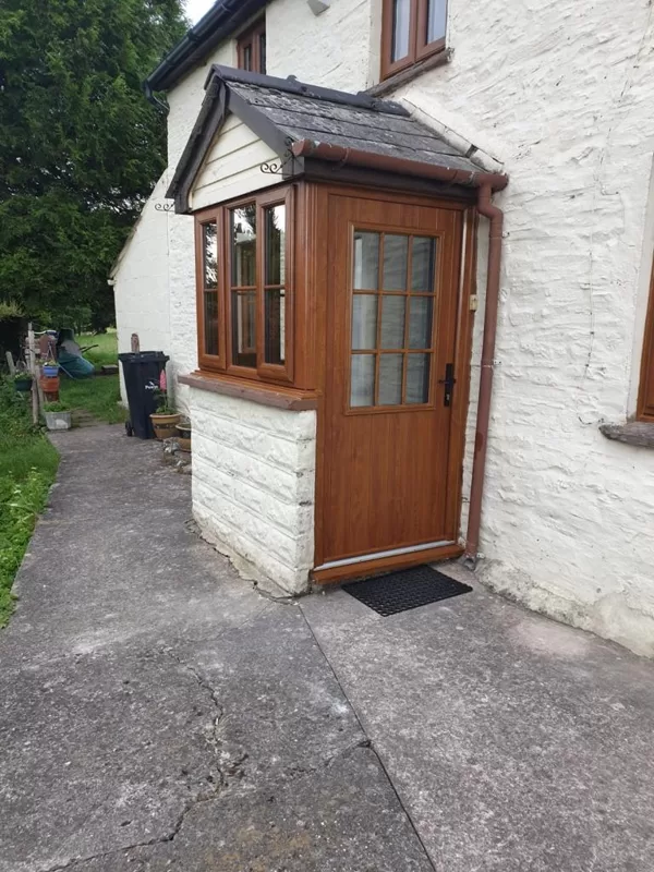 Oak PVCu Windows and Oak Solidor installed for Mrs Williams of Tretower