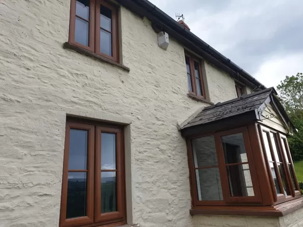 Oak PVCu Windows installed for Mrs Williams of Tretower