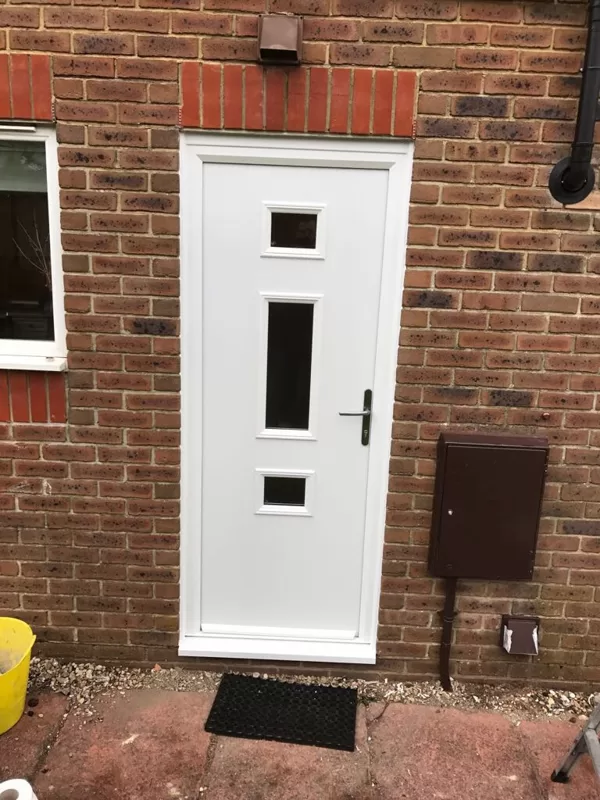 Mr &amp; Mrs Hughes, Blackwood - Door-Stop Door in Textured White
