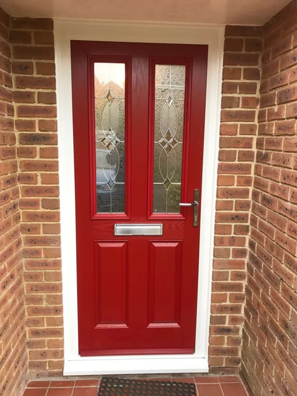 Mr &amp; Mrs Hughes, Blackwood - Door-Stop Door in Red