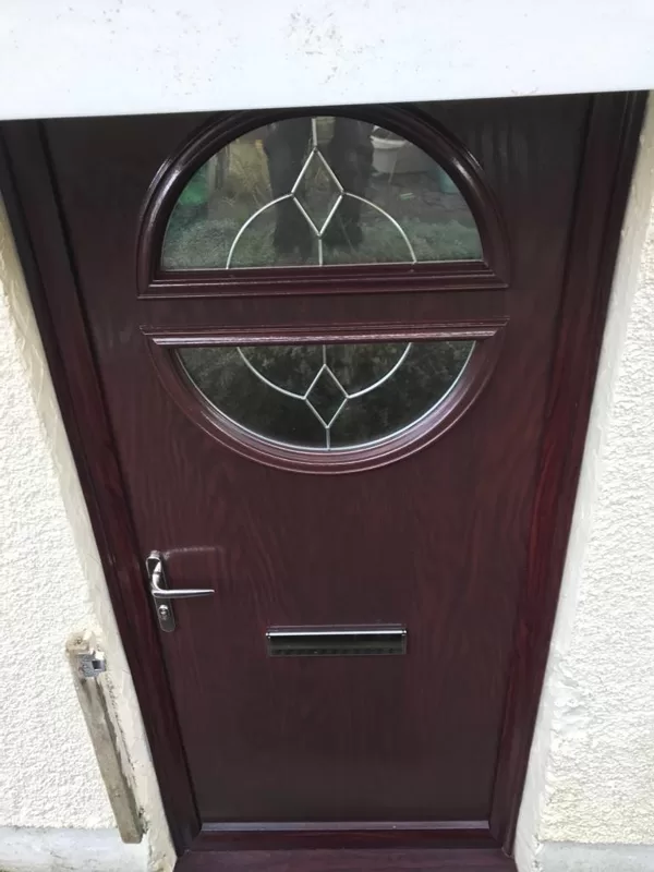 Rosewood Circle Design Composite Door installed in Brynmawr for the Richards