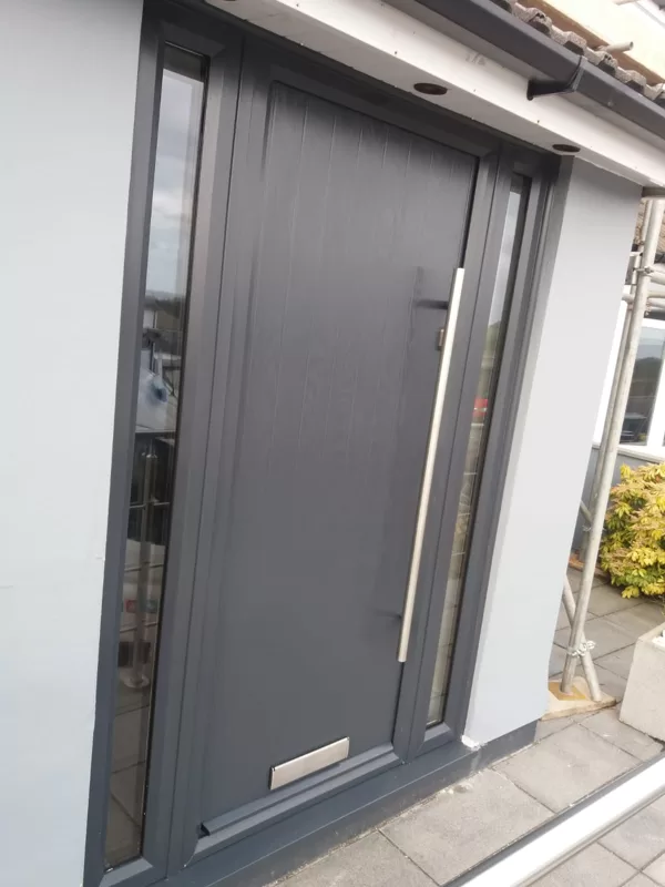 Anthracite Grey Composite Door and Side LIghts for the Horgans of Pontypool