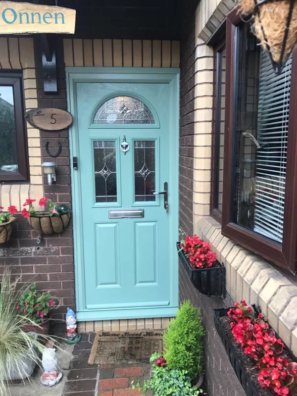 Door-Stop Door in Duck-Egg Blue
