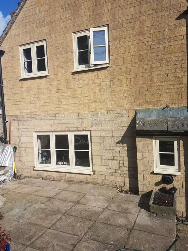 Flush Casement Windows in Agate Grey on Textured Wood White for the Turners of Malmesbury