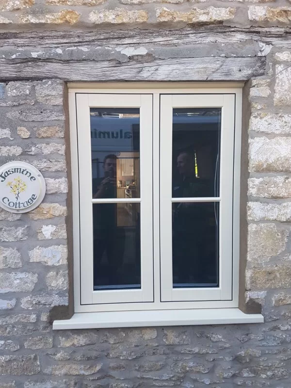 Flush Casement Windows in Agate Grey on Textured Wood White for the Turners of Malmesbury