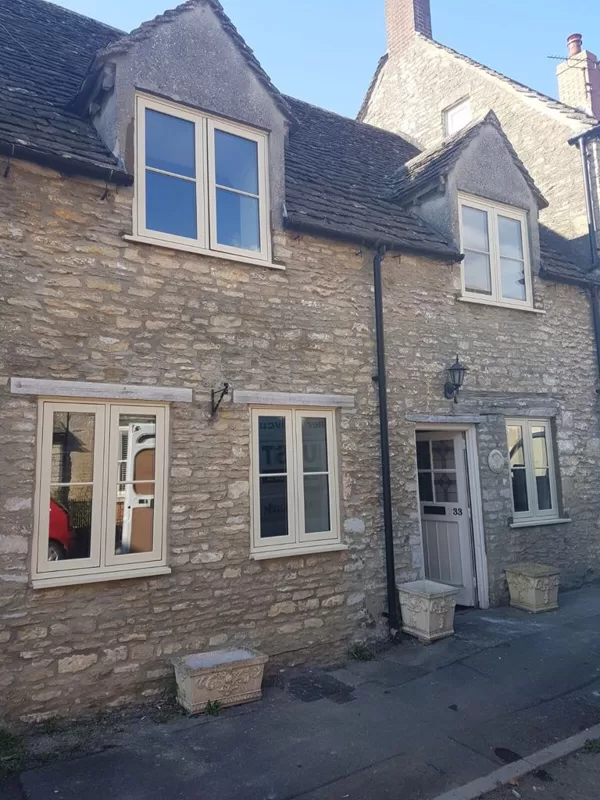 Flush Casement Windows in Agate Grey on Textured Wood White for the Turners of Malmesbury