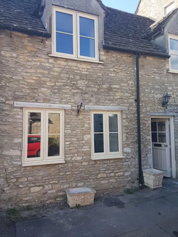 Flush Casement Windows in Agate Grey on Textured Wood White for the Turners of Malmesbury