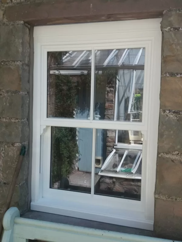 Textured White Legacy Vertical Sliding Sash Windows installed for the Hawes of Chesptow