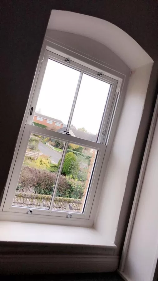 Textured White Sliding Sash Windows installed for the Boilings of Monmouth