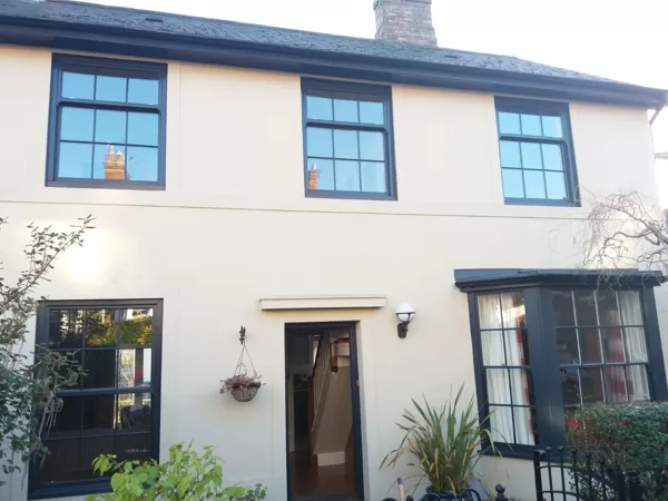 Anthracite Grey Legacy Sliding Sash Windows installed for the Johnstons of Cardiff