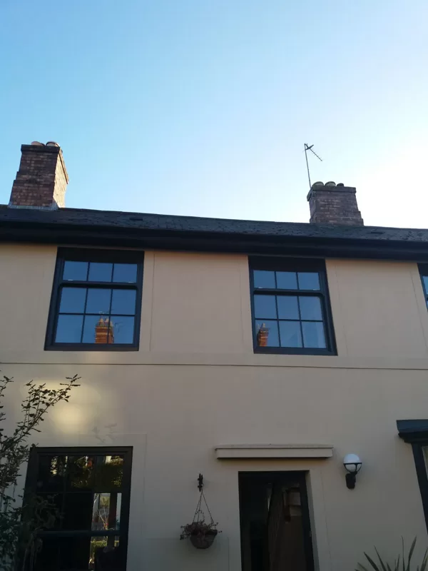 Anthracite Grey Legacy Sliding Sash Windows installed for the Johnstons of Cardiff