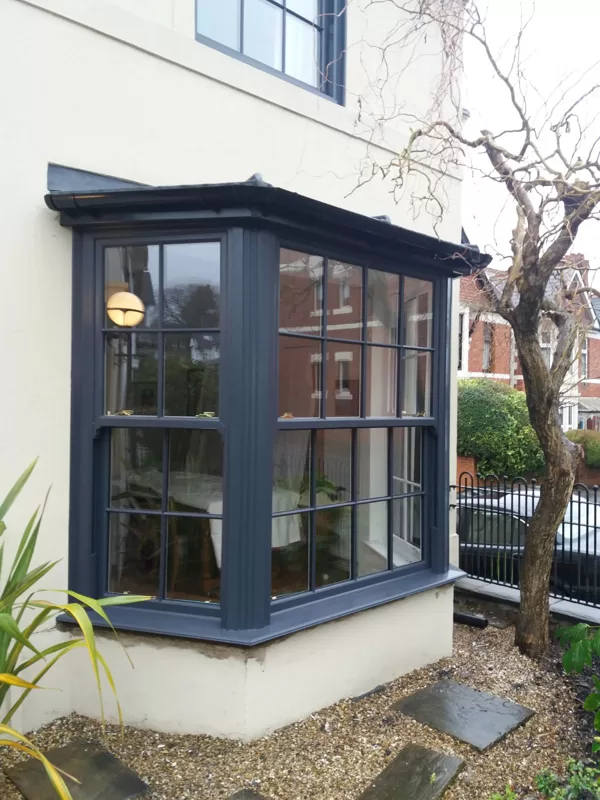 Anthracite Grey Legacy Sliding Sash Windows installed for the Johnstons of Cardiff