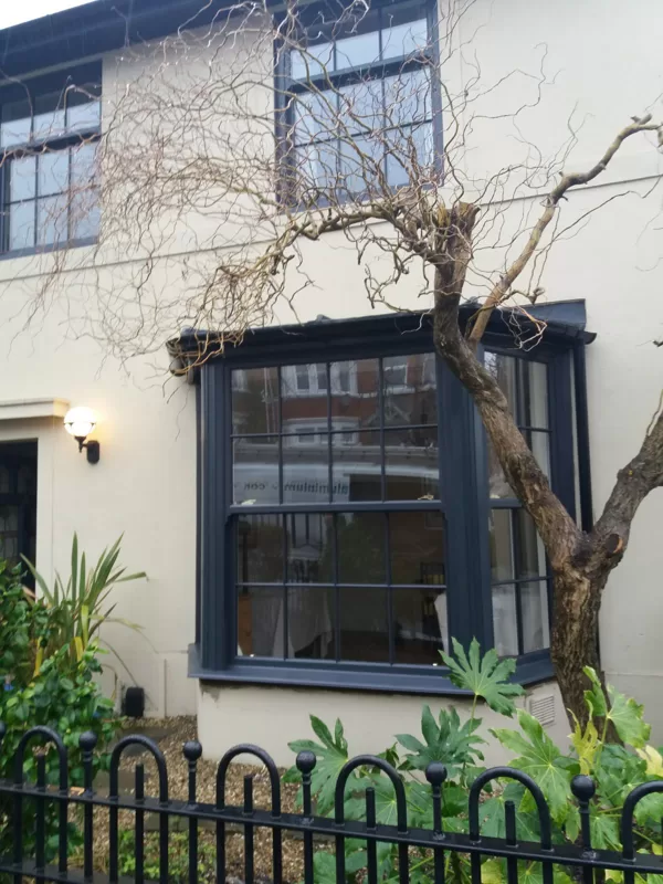 Textured Anthracite Grey Sliding Sash Windows installed for the Johnstons of Cardiff