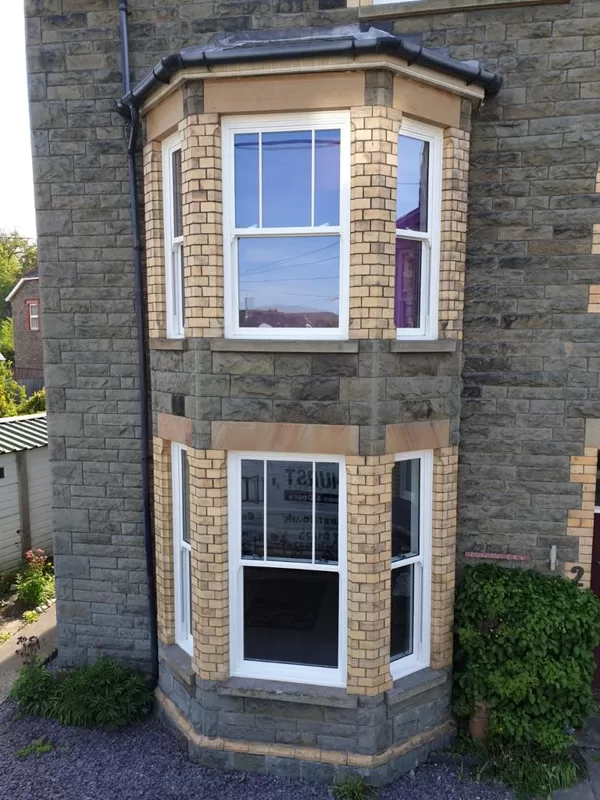 Textured White Legacy Vertical Sliding Sash Windows installed for the Proberts of Builth W