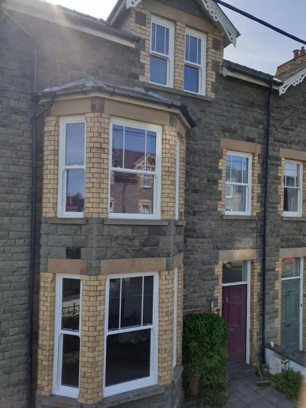 Textured White Legacy Vertical Sliding Sash Windows installed for the Proberts of Builth W