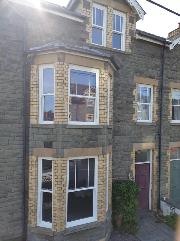 Textured White Legacy Vertical Sliding Sash Windows installed for the Proberts of Builth W